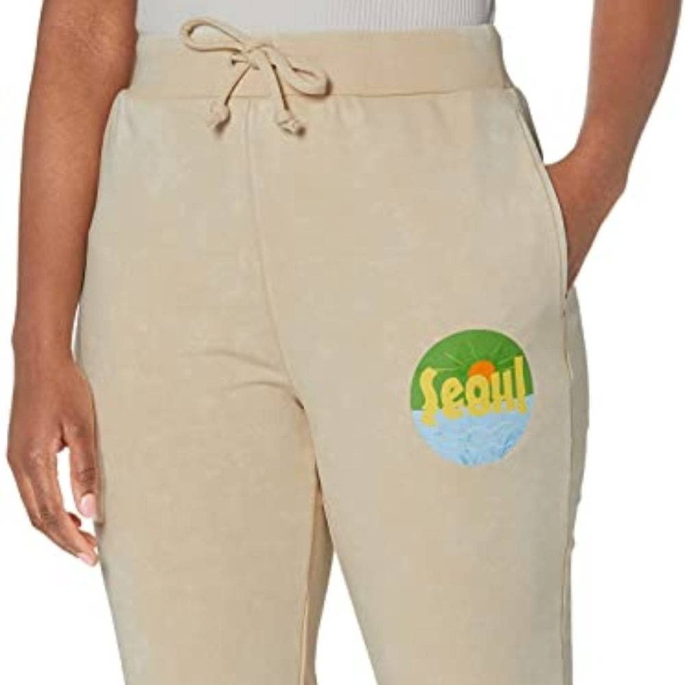 KENDALL + KYLIE Back Ruching Jogger Seoul Sweatpants Sand